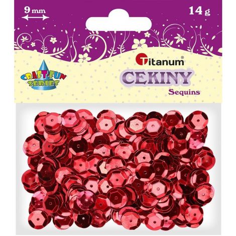 Cekiny Titanum 9mm, Czerwone 14g